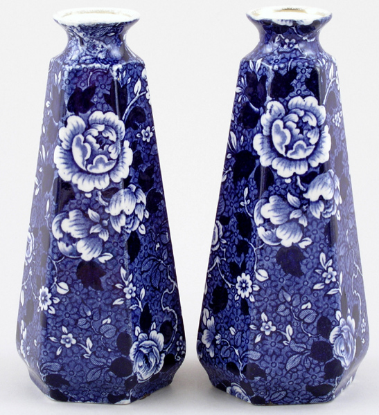 Vases pair of hexagonal c1920s